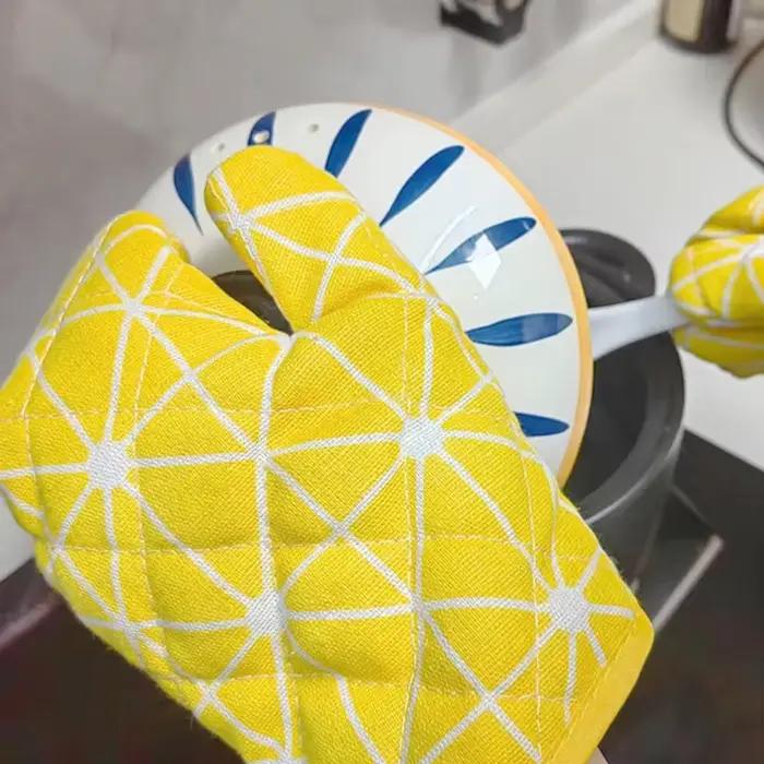 2 pièces de gants de cuisine isolés, gants pour micro-ondes résistants à la chaleur, gants de four à