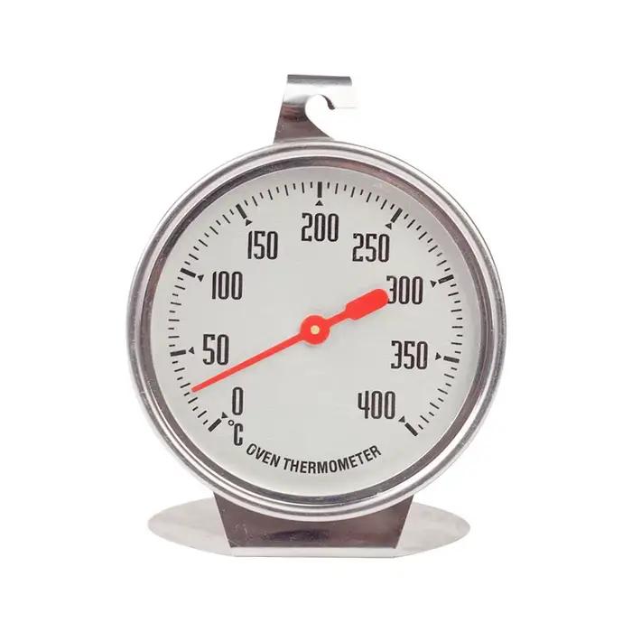 Thermomètre de four en acier inoxydable 0-400 ° Grand cadran - À suspendre ou à poser pour la mesure
