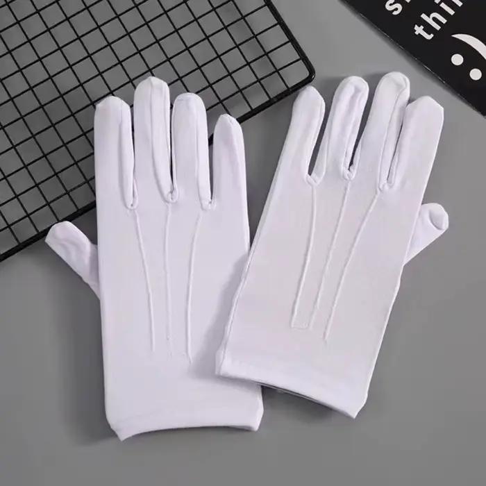 4 pièces gants en coton blanc hommes gants d'uniforme de smoking formel garde d'honneur défilé cérém