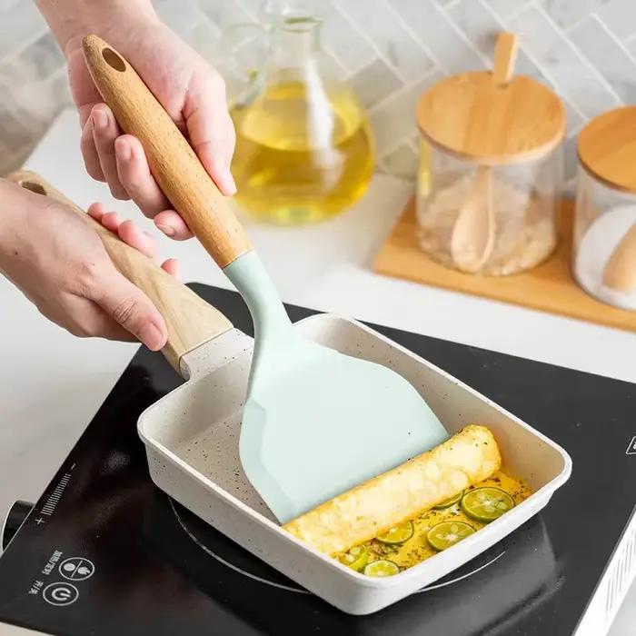Spatule en silicone antiarina à large bouche Yuzi, Eva d'omelette, crêpes, œufs frits, pelle, access