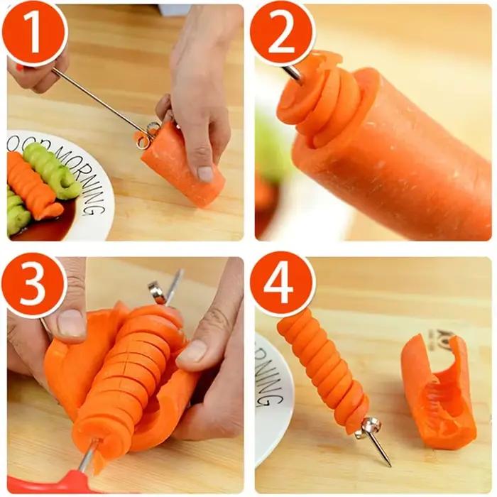 Coupe-légumes en spirale pour pommes de terre, carottes, concombres, trancheuse, rouleau manuel, cou