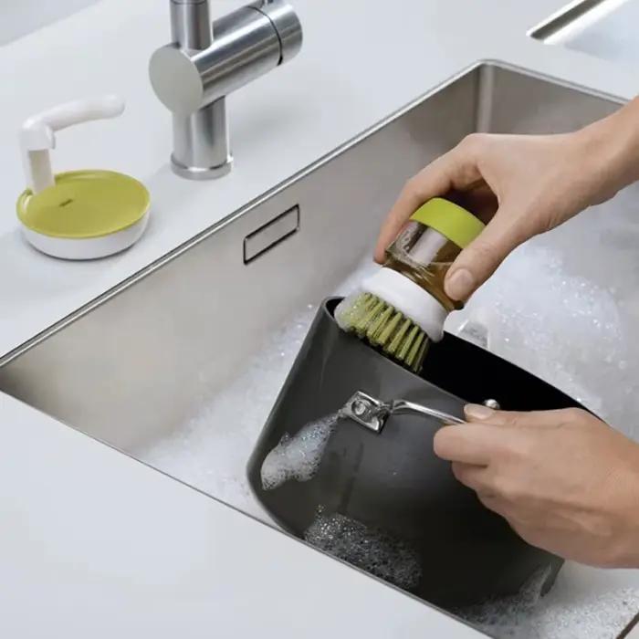 Brosse à vaisselle avec distributeur de savon, multi-usage, brosse à récurer pour la cuisine domesti