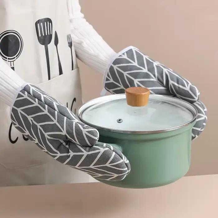 2 pièces de gants de cuisine isolés, gants pour micro-ondes résistants à la chaleur, gants de four à