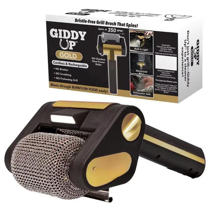 Nettoyage de gril de niveau suivant : brosse à rouleau 350 tr/min, acier inoxydable, tête remplaçabl
