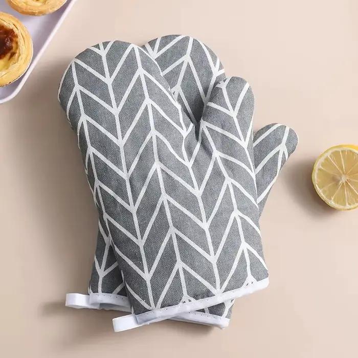 Gants de cuisson de four en lin résistants aux hautes températures, mitaines à micro-ondes, outils d