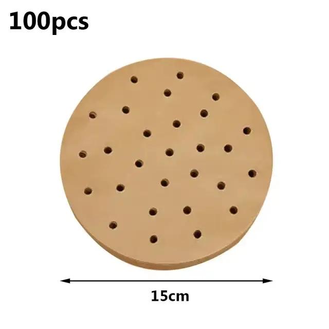 Doublures antiadhésives pour friteuse à Air, 100 pièces, tapis jetable pour huile, papier parchemin,