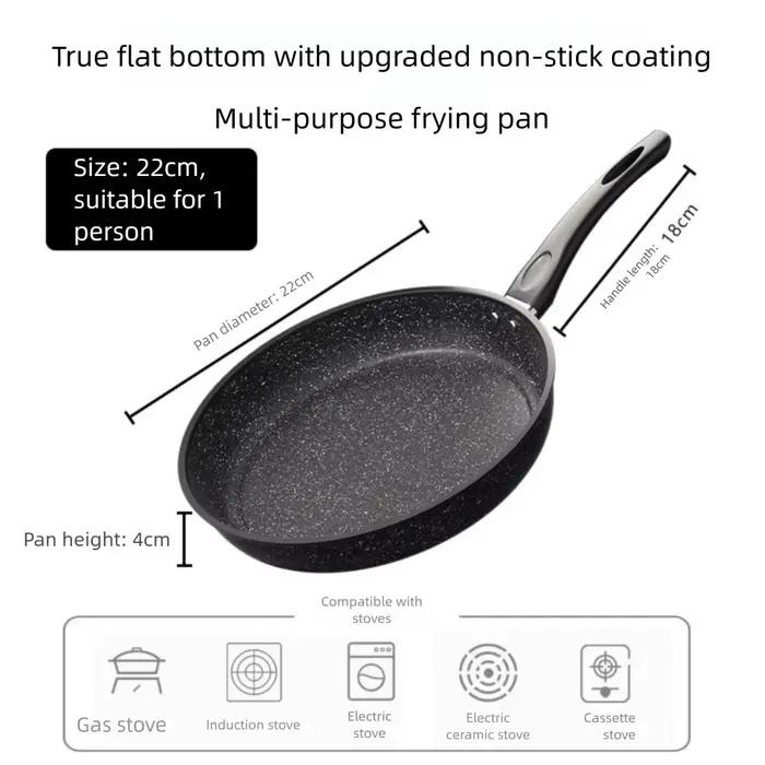 Poêle à Steak avec couvercle en verre, poêle en pierre, ustensiles de cuisine multi-usages antiadhés