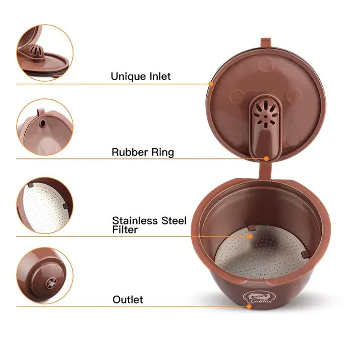 ICafilas – dosettes de café réutilisables, pour Dolce Gusto, filtres rechargeables, Crema, expresso,