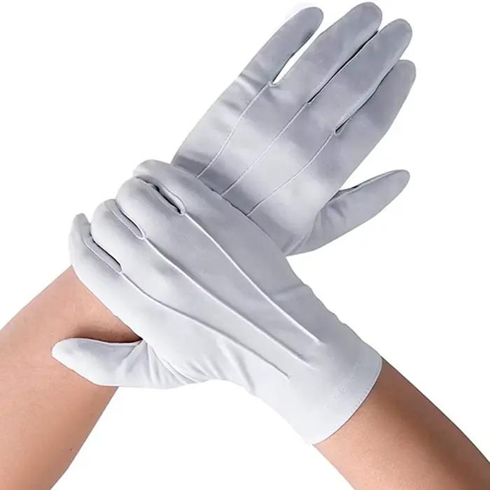 4 pièces gants en coton blanc hommes gants d'uniforme de smoking formel garde d'honneur défilé cérém