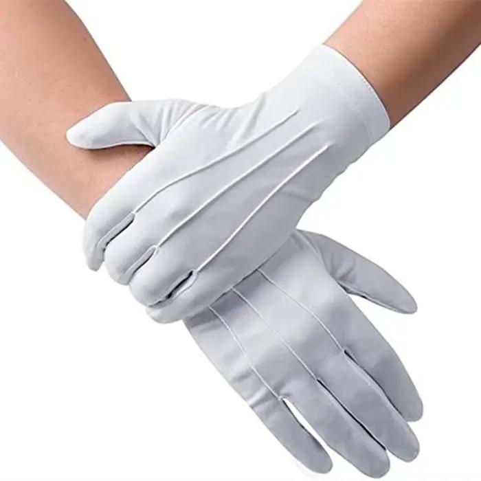 4 pièces gants en coton blanc hommes gants d'uniforme de smoking formel garde d'honneur défilé cérém