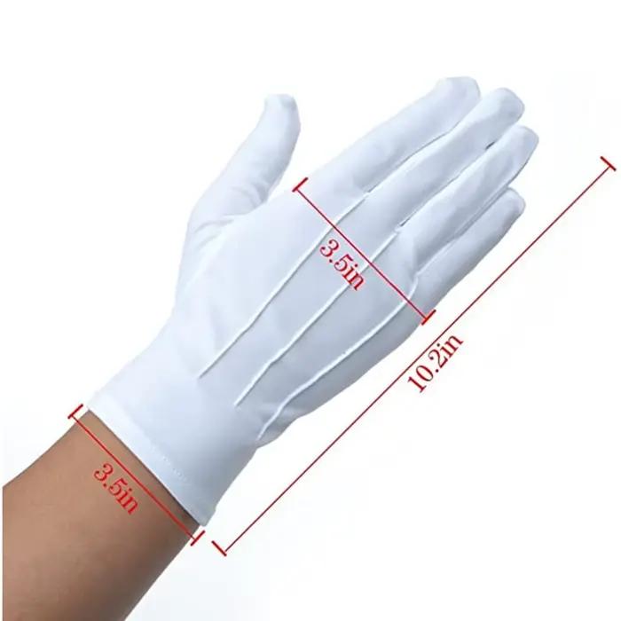 4 pièces gants en coton blanc hommes gants d'uniforme de smoking formel garde d'honneur défilé cérém