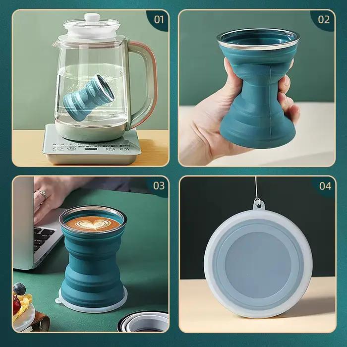 Tasse originale créative pliante en Silicone Portable avec couvercle tasse de lavage de bouche de vo