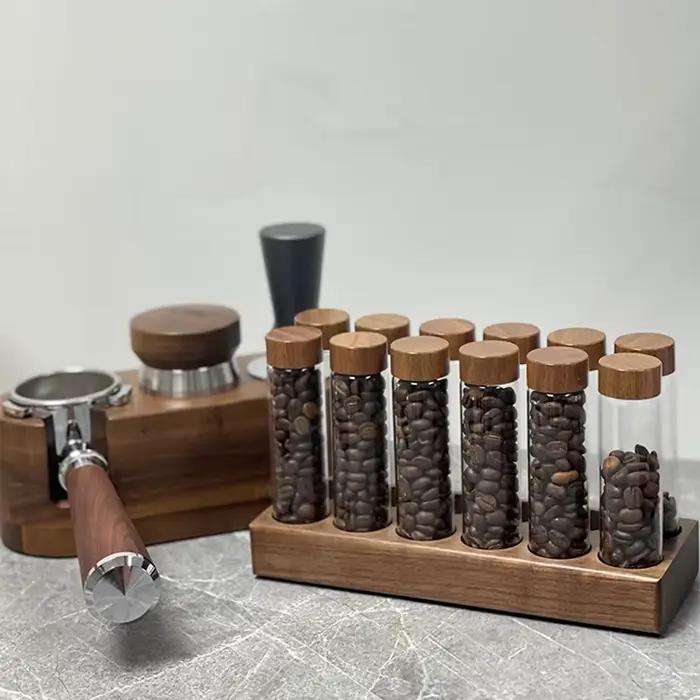 Conteneur de stockage de grains de café, présentoir de tubes, bouteille de thé en verre, doseur uniq