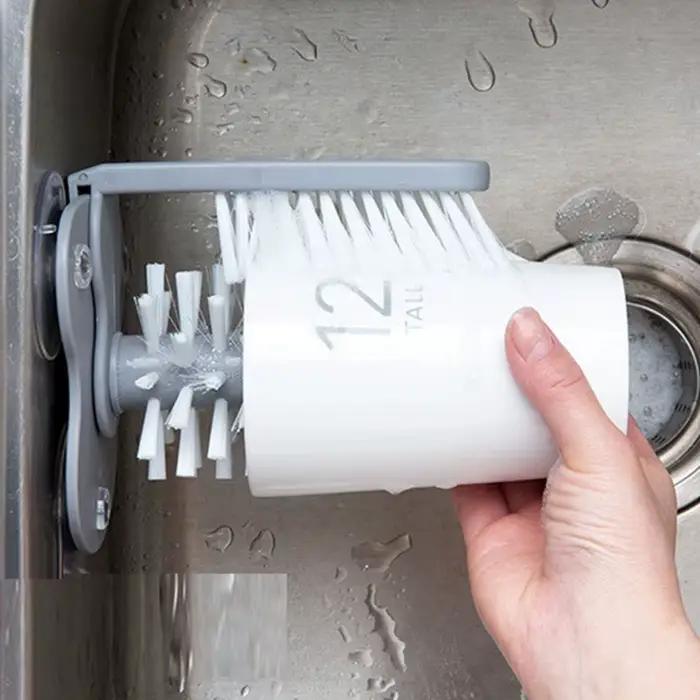 Brosse de nettoyage de bouteille d'eau d'évier, brosse de tasse en verre, nettoyeur de gobelets, for