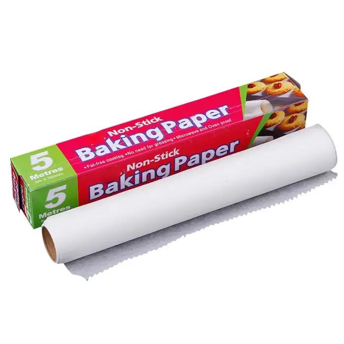 Feuilles de cuisson en papier parchemin de 5000mm, antiadhésives prédécoupées pour la cuisson, grill