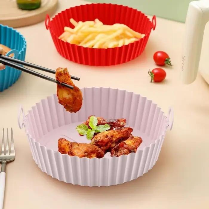 Doublures en silicone pour friteuse à air, pot en silicone, doublures réutilisables pour friteuse à 