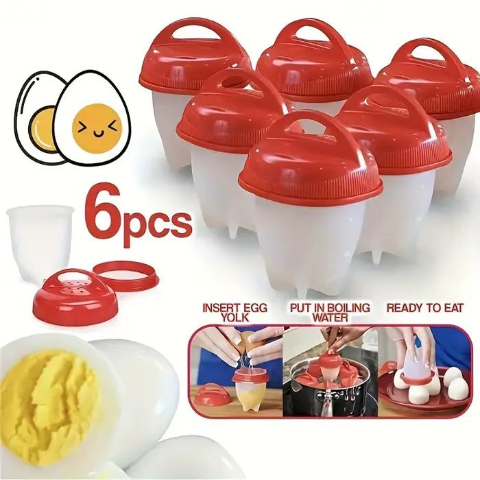Poachers à œufs en silicone de 6 pièces – Tasses de cuisson antiadhésives résistantes à la chaleur, 