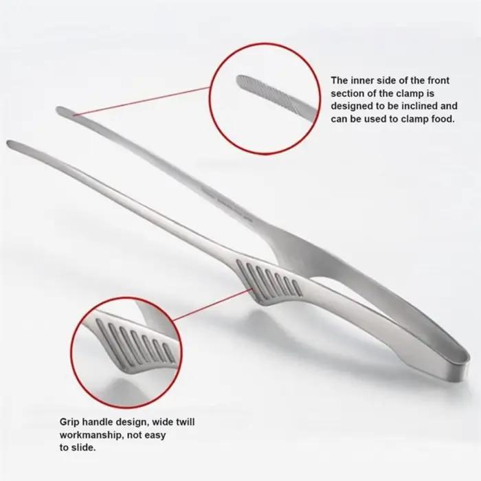 JJYY-Pince à steak coordonnante en acier inoxydable 304, longue poignée, outils de cuisine, accessoi