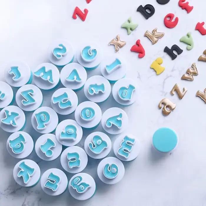 Moule à pâtisserie avec lettres, emporte-pièce fondant, 26 pièces, Alphabet supérieur et minuscule e