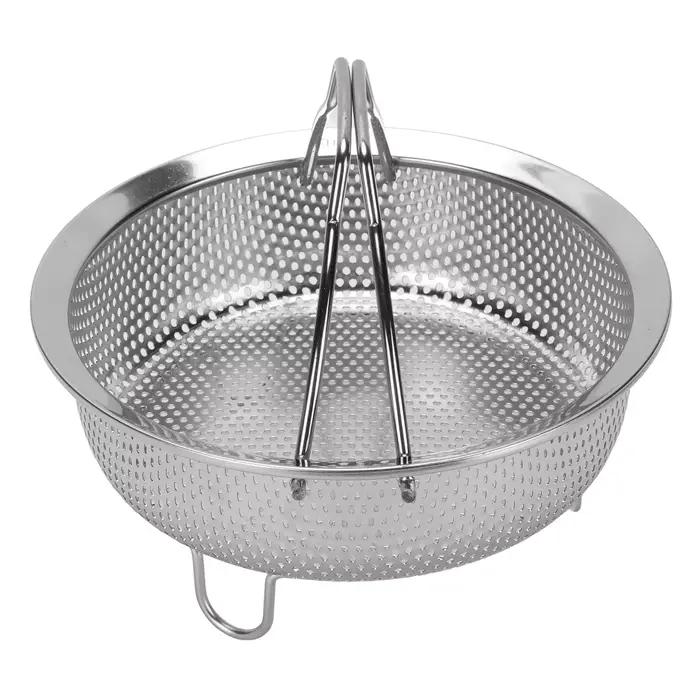 Panier à vapeur en acier inoxydable avec poignée pliable