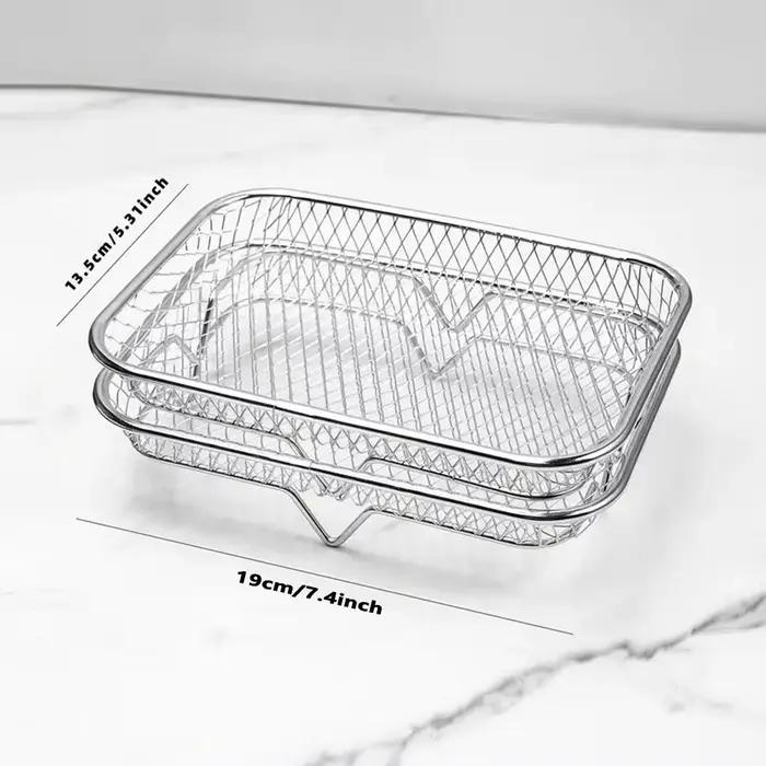 Grilles en acier inoxydable pour friteuse à air double couche empilables pour cuisson saine et croustillante occasions spéciales famille soirée anniversaire
