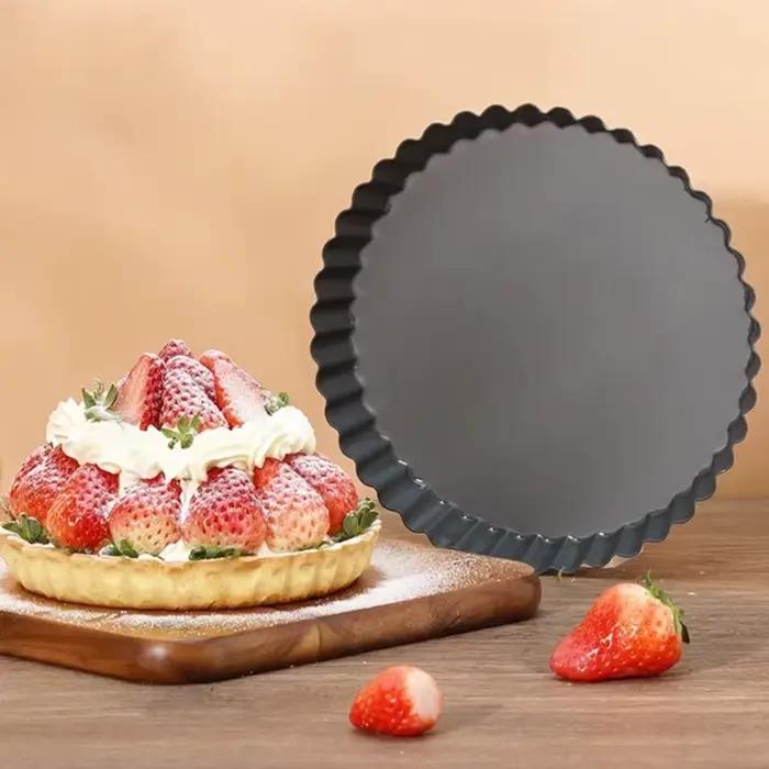 Fonds de moule à tarte IFITU PUBO antiadhésifs cannelés acier au carbone pour tarte, gâteau, Quiche, Desserts 4/6/8/9 pouces occasions spéciales