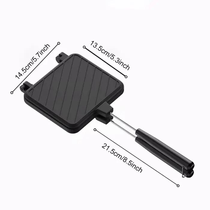 Moule à Sandwich Double Face Résistant aux Hautes Températures Polyvalent pour Petit Déjeuner Crêpes Omelettes Barbecue Camping
