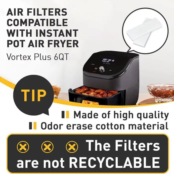 Filtres de friteuse à air Vortex instantané Plus 12 pièces pour éliminer les odeurs de cuisson et améliorer l'expérience culinaire chez soi
