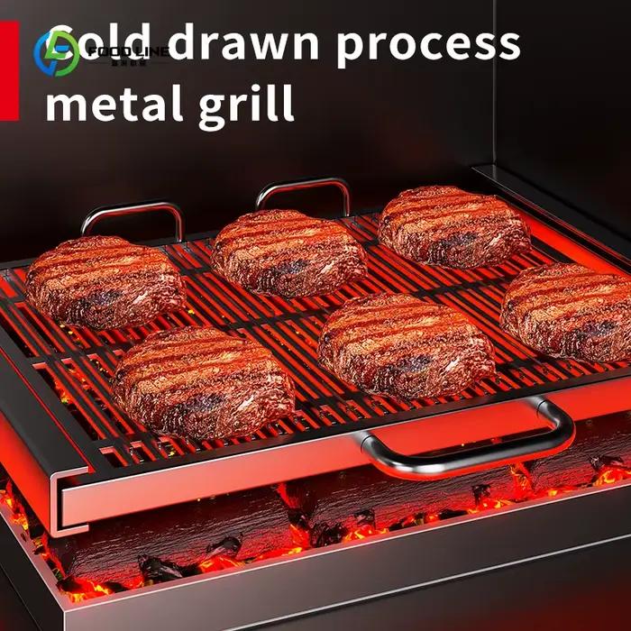 Grill au charbon de bois multifonctionnel pour bœuf et steak, four à barbecue pour restaurants de burgers, cuisson uniforme, durabilité, personnalisation, nettoyage facile, événements privés, fêtes familiales, soirées entre amis