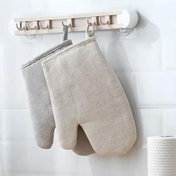 Gants de cuisson en tissu T/C tricoté pour four et micro-ondes résistants aux hautes températures pour la manipulation de plats chauds en toute sécurité et confort pour la cuisine occasionnelle et professionnelle