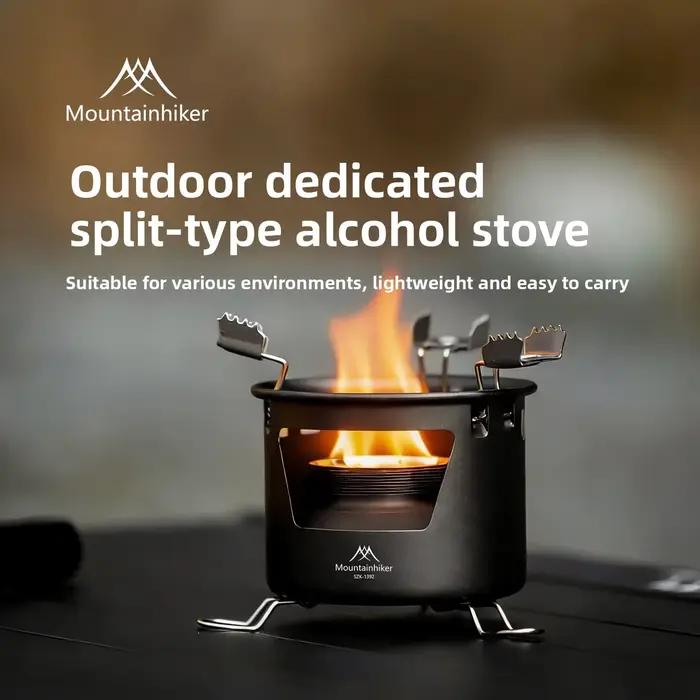 Réchaud à alcool Mountainhiker pour camping en plein air, compatible liquide et solide, pour faire bouillir du thé, brûleur portable, accessoire de cuisson pour bouilloire