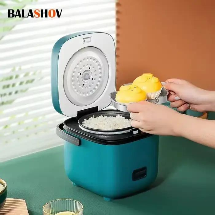 Mini cuiseur à riz automatique cuisine domestique machine de cuisson électrique 1-2 personnes chauffe-plats vapeur 1.2L