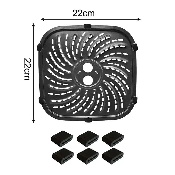 Poêle à griller conçue pour s'adapter à la friteuse à air PowerXL Pro 6 QT avec revêtement émaillé et système de protection des parois internes