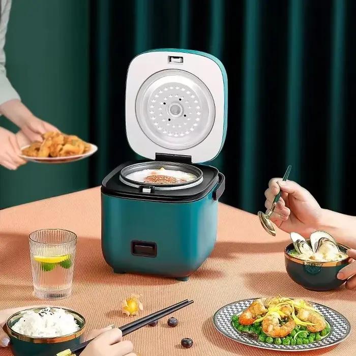 Mini cuiseur à riz automatique cuisine domestique machine de cuisson électrique 1-2 personnes chauffe-plats vapeur 1.2L
