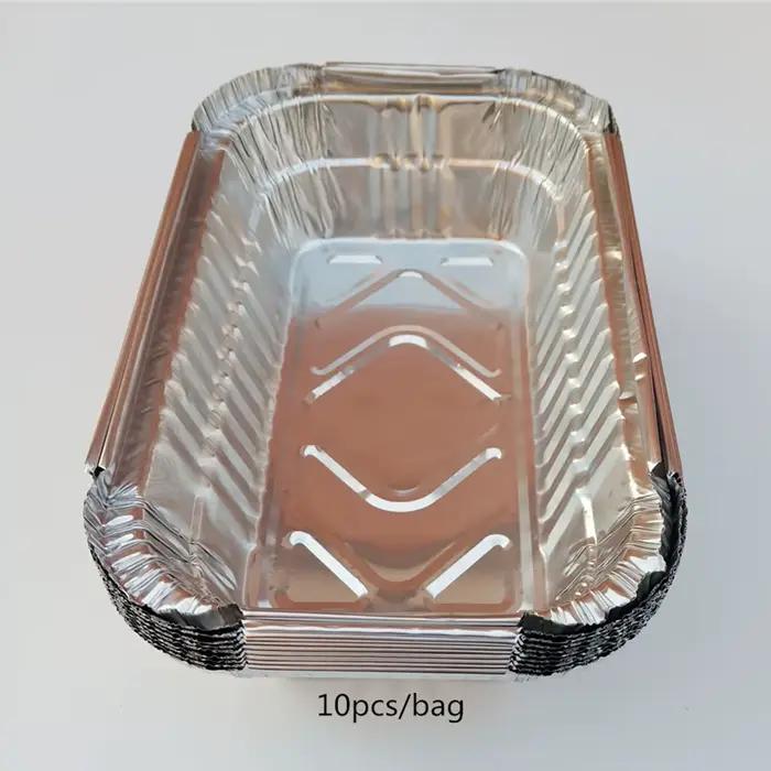 Paquet de 10 casseroles d'égouttement de gril de papier d'aluminium pour le rôtissage de BBQ Weber 700ml