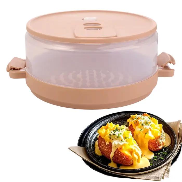 Cuiseur vapeur de pommes de terre réutilisable pour cuisson au micro-ondes en plastique gris clair pour préparation rapide et sans effort de bacon et autres aliments à vapeur occassions quotidiennes et évènements spéciaux