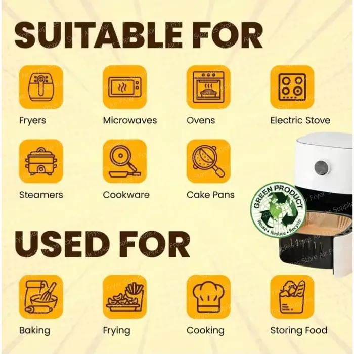 Papier de cuisson carré pour friteuse à Air
