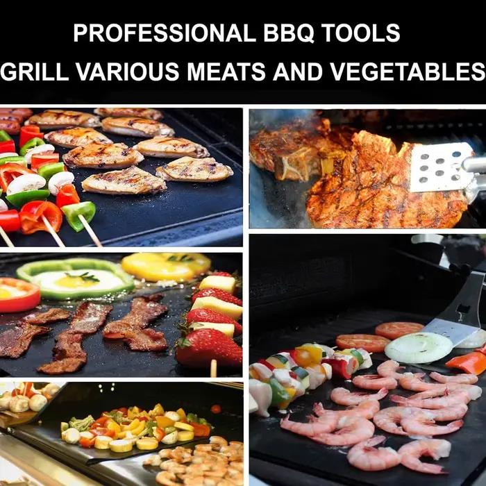 Tapis de gril antiadhésif résistant à la chaleur pour barbecue et cuisson en plein air occaions spéciales famille et dîners sociaux