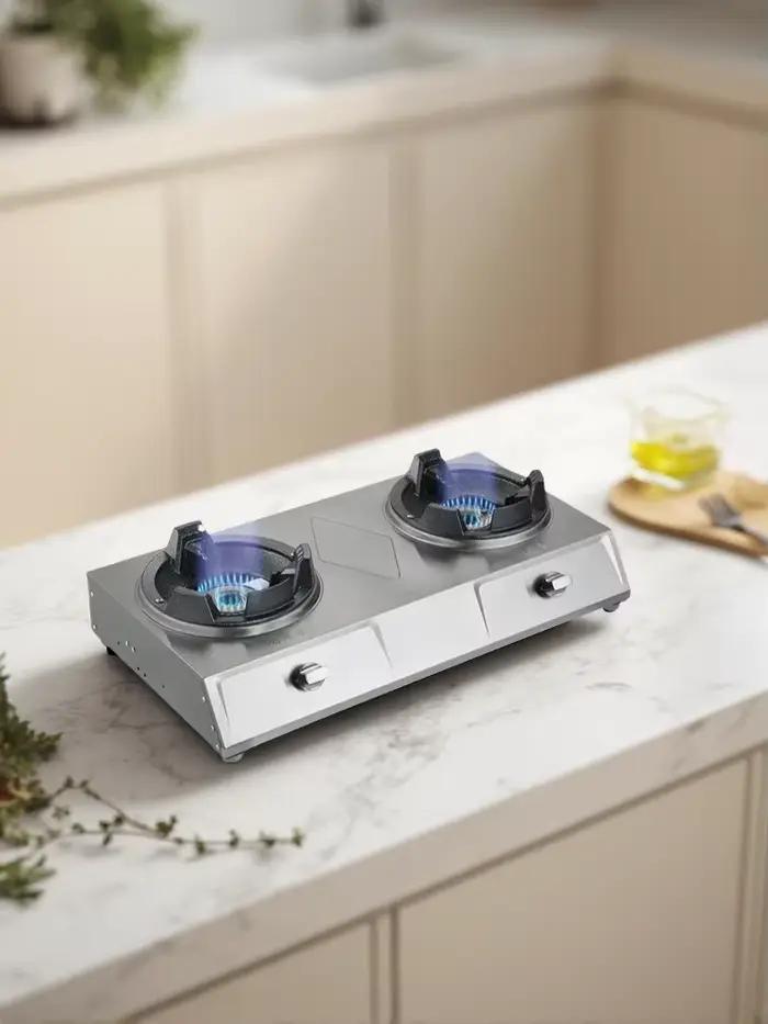Cuisinière à gaz en acier inoxydable à brûleur simple ou double haute pression GPL pour la cuisine commerciale et domestique - LYH