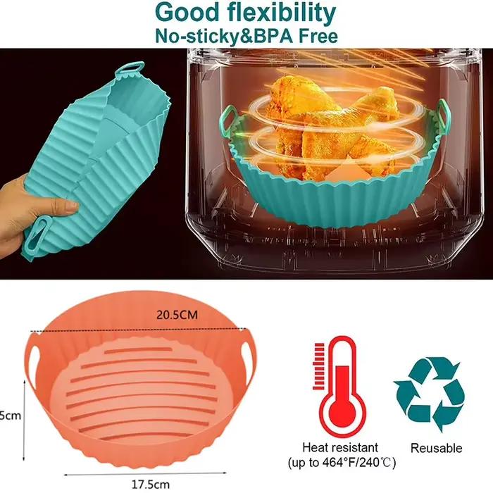 Plateau de cuisson circulaire pliable en Silicone pour friteuse à Air