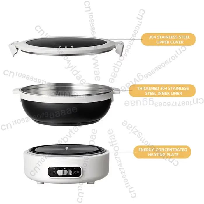 Casserole électrique multifonctionnelle en acier inoxydable durable de qualité alimentaire
