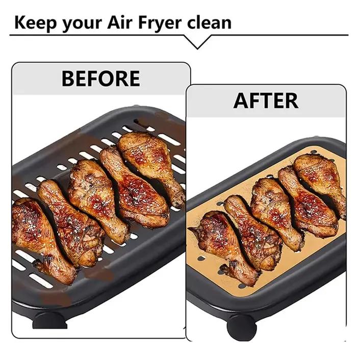 Revêtements en parchemin pour friteuse à Air ABUN-400 prédécoupés pour Ninja Foodi XL 6 en 1 haute qualité facilitant la cuisine saine et délicieuse pour divers usages et occasions spéciales