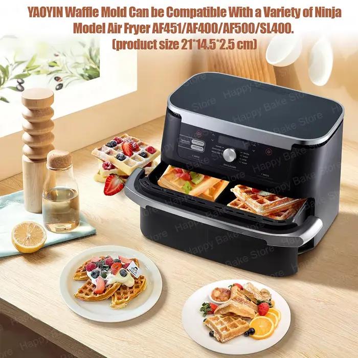 Moules de cuisson de gaufres en Silicone pour friteuse à Air et brosses à huile pour Ninja AF451 AF400 AF500 double