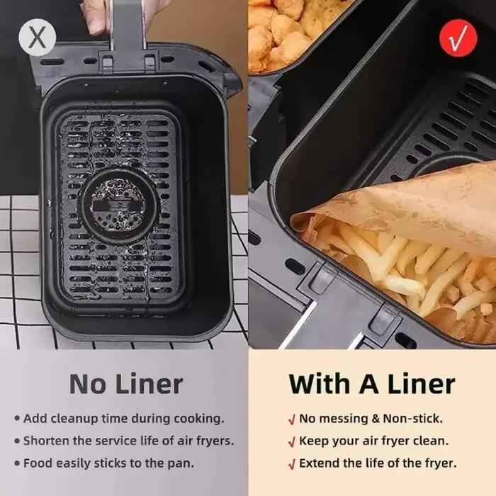 Papier rectangulaire jetable pour friteuse à Air