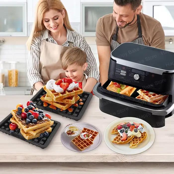 Moules de cuisson de gaufres en Silicone pour friteuse à Air et brosses à huile pour Ninja AF451 AF400 AF500 double