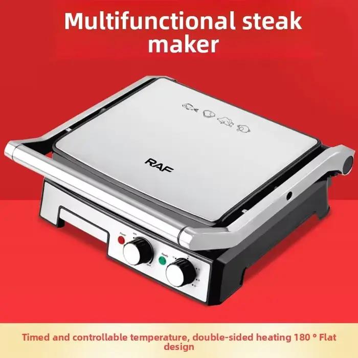 Machine à steak électrique multifonctionnelle 220V pour steaks, paninis et petit-déjeuner multifonctionnelle à domicile