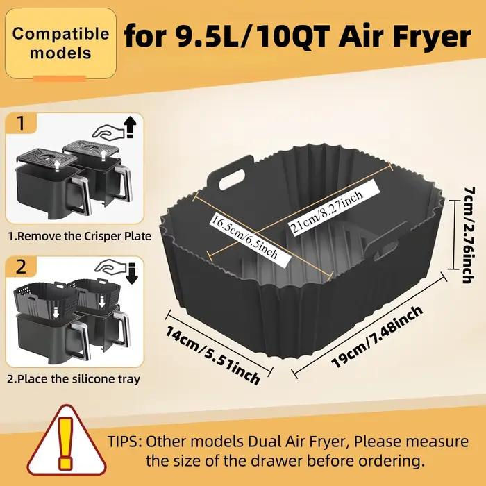 Lot de 2 revêtements pour friteuse à air Ninja AF400 Dual Zone