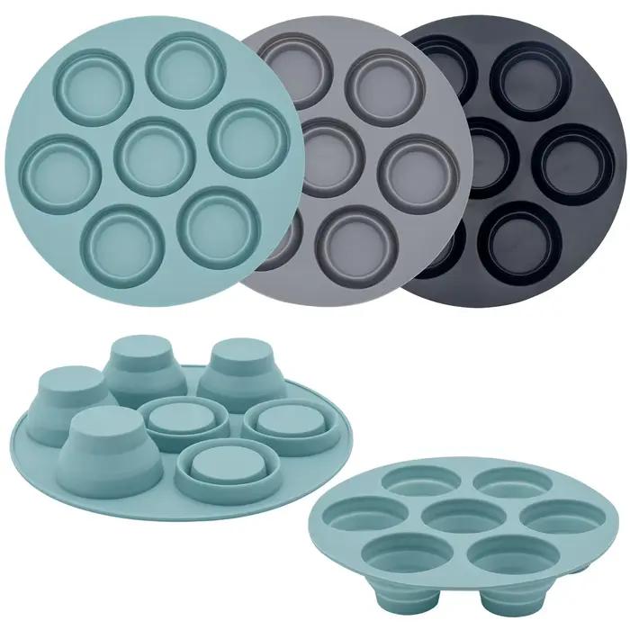 Moule à gâteau rond à sept trous en silicone
