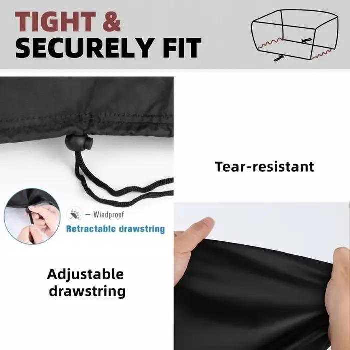 1 housse de protection noire pour four avec cordon de serrage réglable
