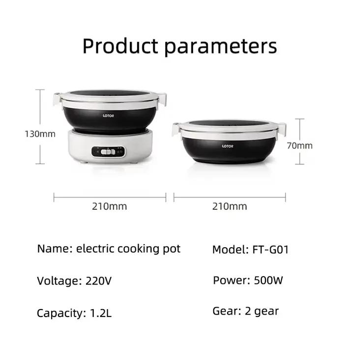 Marmite électrique pliée de 1